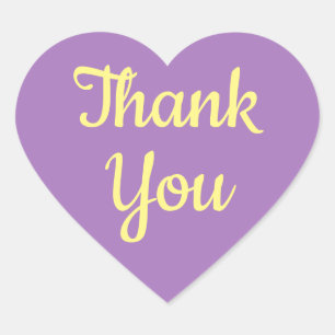 Danke, gelb Lila Herz-Aufkleber
