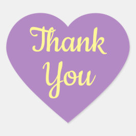 Danke, gelb Lila Herz-Aufkleber