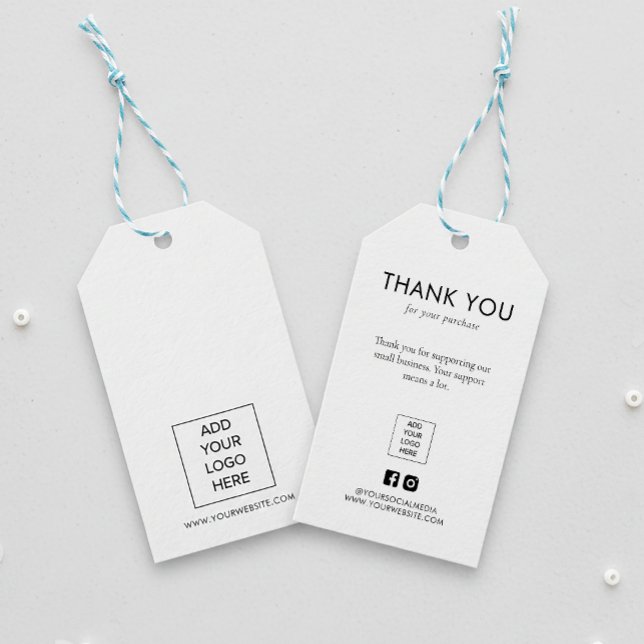 Danke Geschäft Logo Minimal Elegant Geschenkanhänger (Von Creator hochgeladen)