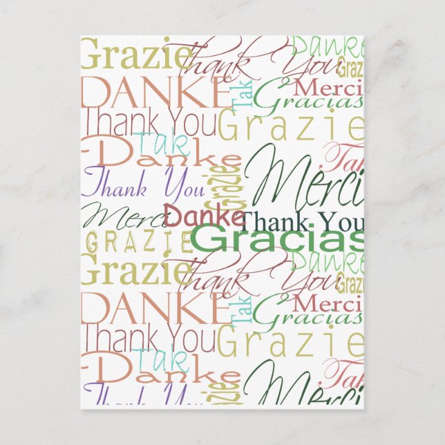 Danke, Geschenke Postkarte (Vorderseite)