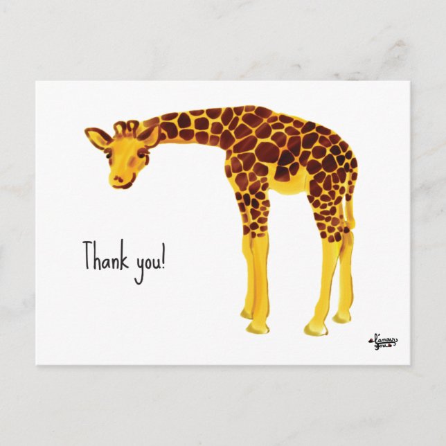 Danke, Giraffenkarte Postkarte (Vorderseite)