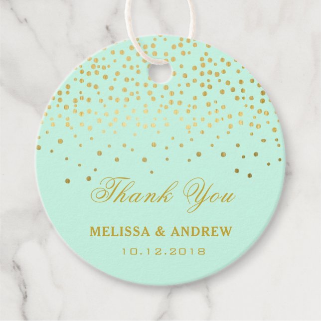 Danke | Glamouröse Glitzern - Münzhochzeit Geschenkanhänger (Vorderseite)