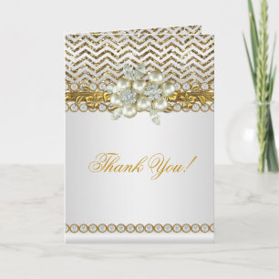 Danke Gold Chevron Weiße Diamantperle