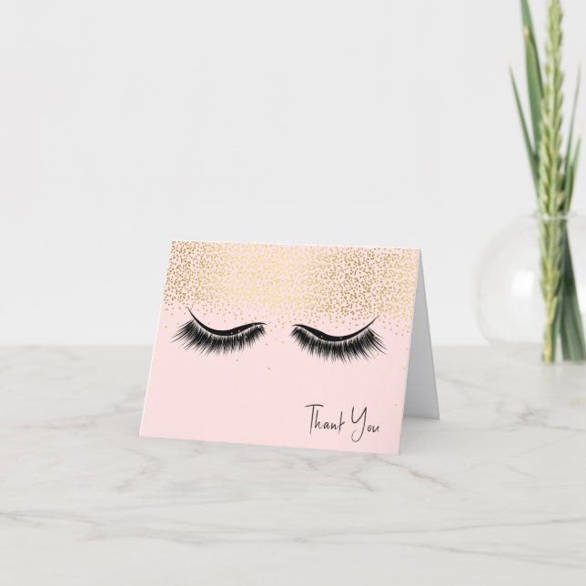 Danke Gold Glitter und Wimpern (Vorderseite)
