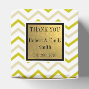 Danke Gold Glitter Zickzack-Chevron-Muster Geschenkschachtel