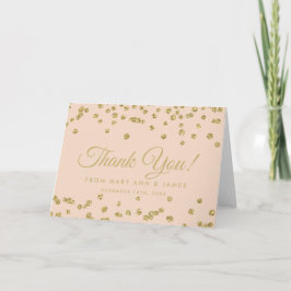 "Danke" Gold Imitats Glitzer Confetti Blush Rose Dankeskarte