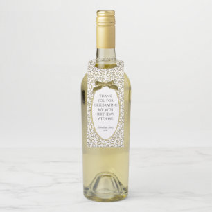 "Danke" Gold/Weiß-30. Zahl-Muster Flaschenanhänger