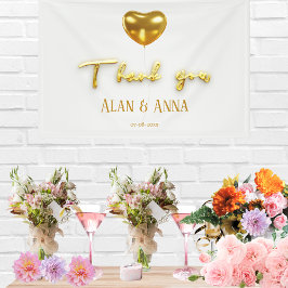 Danke, Golden Letters und Ballon Wedding Banner