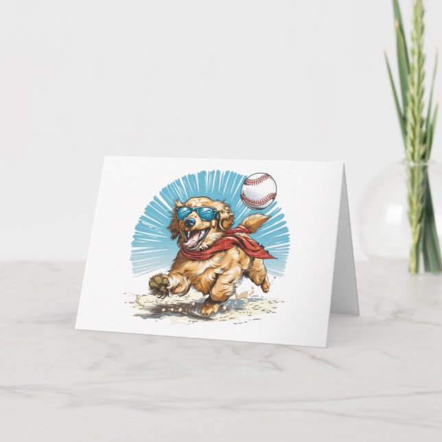 Danke Golden Retriever Baseball spielen (Vorderseite)