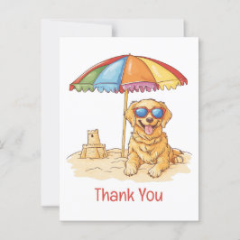 Danke Golden Retriever Beach Dog Postkarte