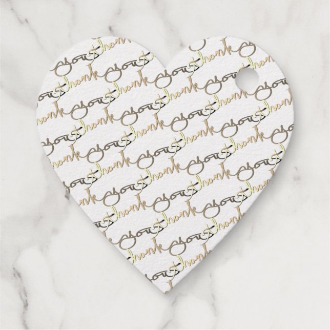 "Danke" Golden Silver handgeschrieben Geschenkanhänger (Rückseite)