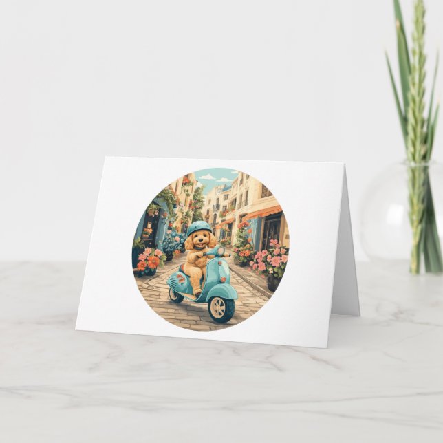 Danke Goldendoodle Dog Riding Scooter (Vorderseite)