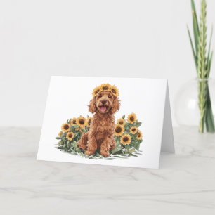 Danke Goldendoodle Dog Sonnenblumenkronen