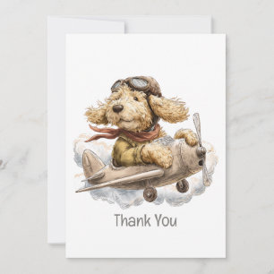 Danke Goldendoodle Hund Pilot Flugzeug