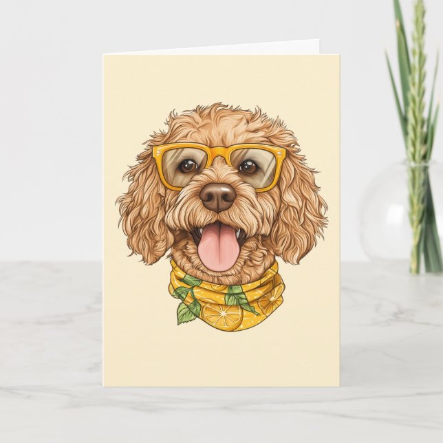 Danke Goldendoodle Hund Sonnenbrille Orangen (Vorderseite)