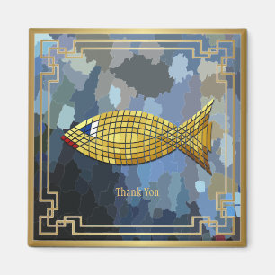 "Danke" Goldfisch-Fliesen-Design Magnet