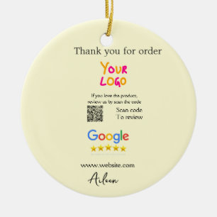 Danke Google Bewertungs-Scan QR Geschäft Keramik Ornament
