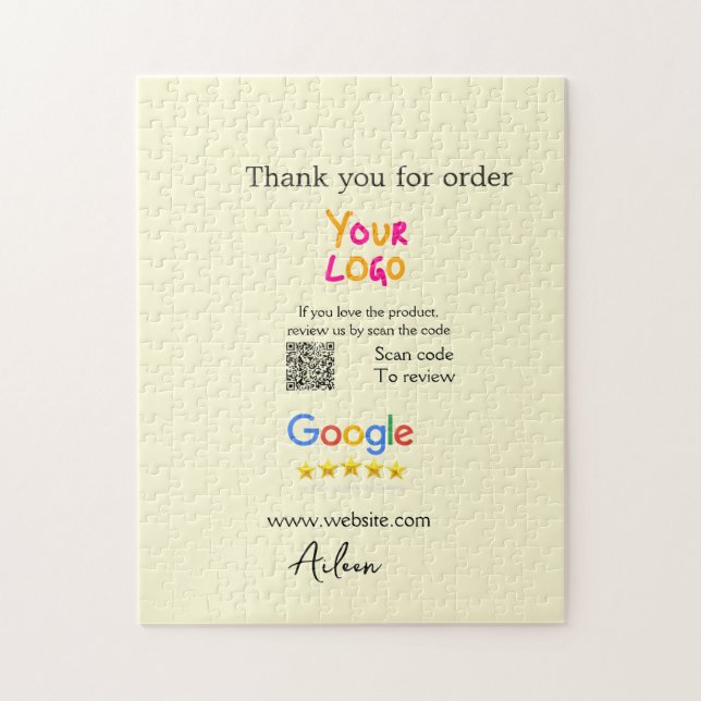 Danke Google Bewertungs-Scan-QR Geschäft Puzzle (Vertikal)