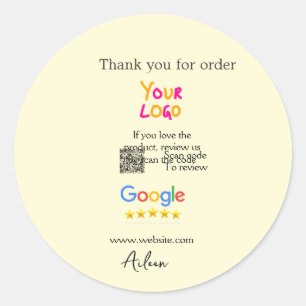 Danke Google Bewertungs-Scan-QR Geschäft Runder Aufkleber