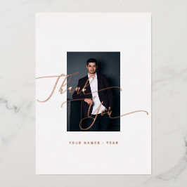 Danke Graduate Elegant Calligraphy Folien Feiertagskarte