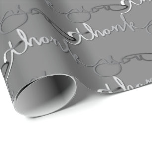"Danke" Gray Silvery Gradient Geschenkpapier