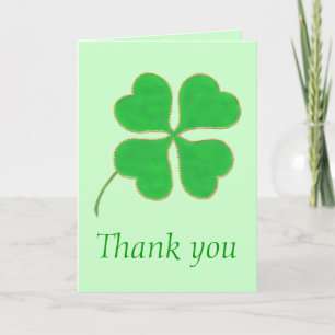 Danke, Green Kleeblatt Green Dots Wedding Cards Dankeskarte