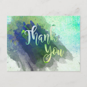 Danke, Green Limon Watercolor Glitzer Postkarte