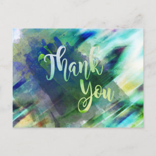 Danke, Green Limon Watercolor Glitzer Postkarte