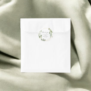 Danke, Greenery Blätter Brautparty Runder Aufkleber