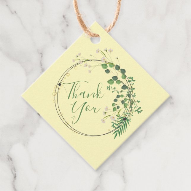 Danke Greenery Tiny Blume Wreath Geschenkanhänger (Vorderseite)