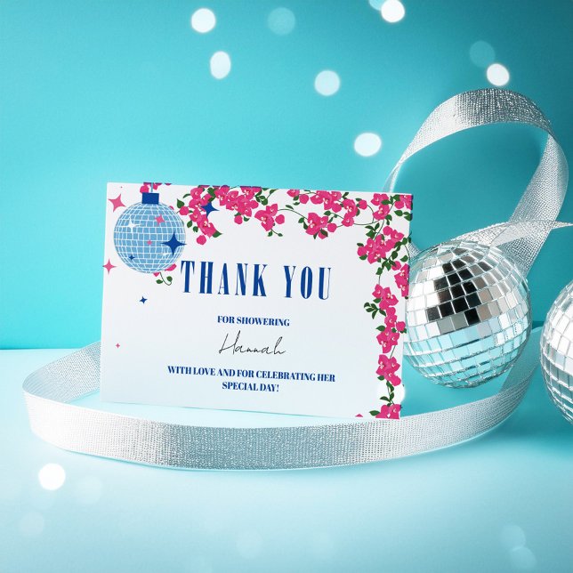 Danke, Griechisch Bougainvillea Brautparty Karte (Von Creator hochgeladen)