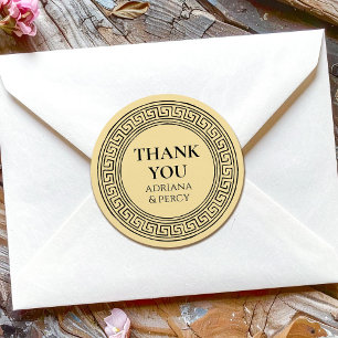 Danke Griechische Party Runder Aufkleber