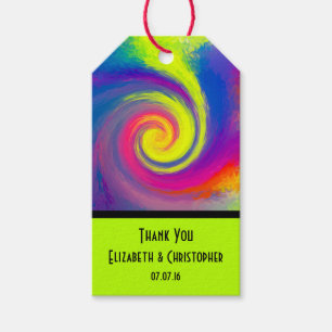 Danke Groovy Abstrakt Spiral Swirl Geschenkanhänger