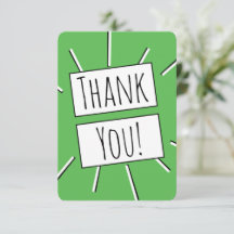 Danke! Grüne verspielte Dankeskarten