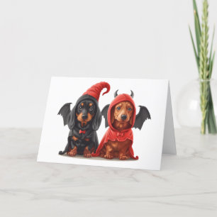 Danke Halloween Dackel Hunde Devil Bat