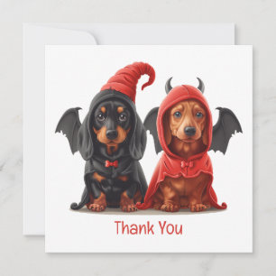 Danke Halloween Dackel Hunde Devil Bat