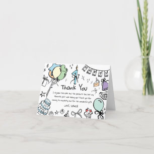 Danke, Hand gezeichnete Geburtstagskarte Dankeskarte