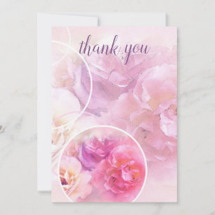Danke Hand Schrift Elegante Wasserfarben Rosen