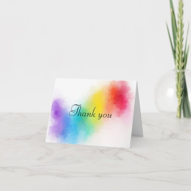 Danke Hand Schrift Text Farbige Vorlage (Vorderseite)