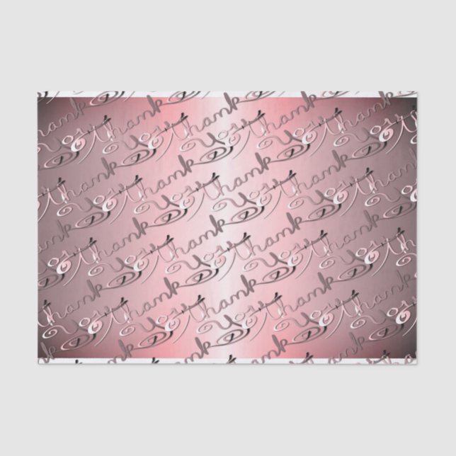 "Danke" Handgeschriebener Silvery Rose Schriftart Seidenpapier (Vorderseite)