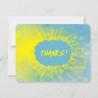DANKE! Handgezeichnete Sonnenstrahlen in Aquarellf Dankeskarte