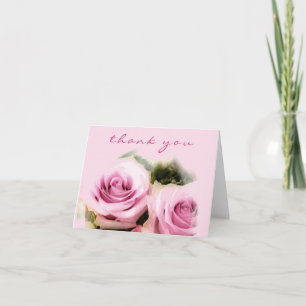 Danke-Handschrift Elegante Wasserfarben-Rosen Dankeskarte