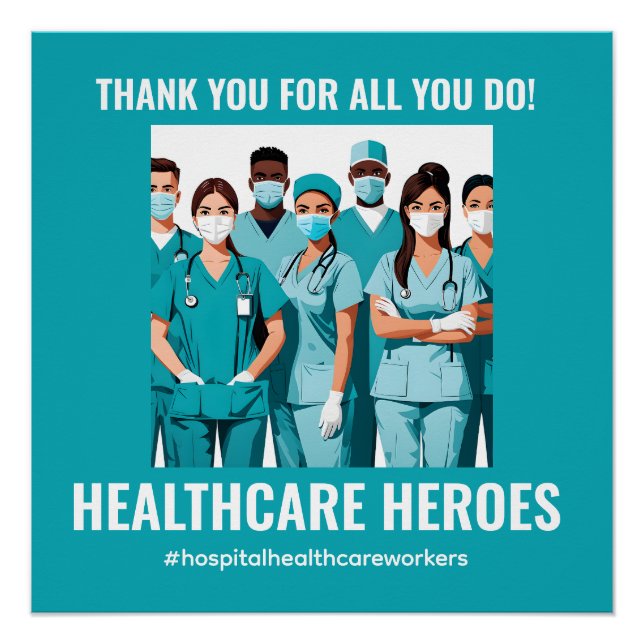 Danke HealthCare Heroes Nurse Doctor Poster (Vorderseite)