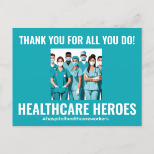 Danke HealthCare Heroes Nurse Doctor Postkarte