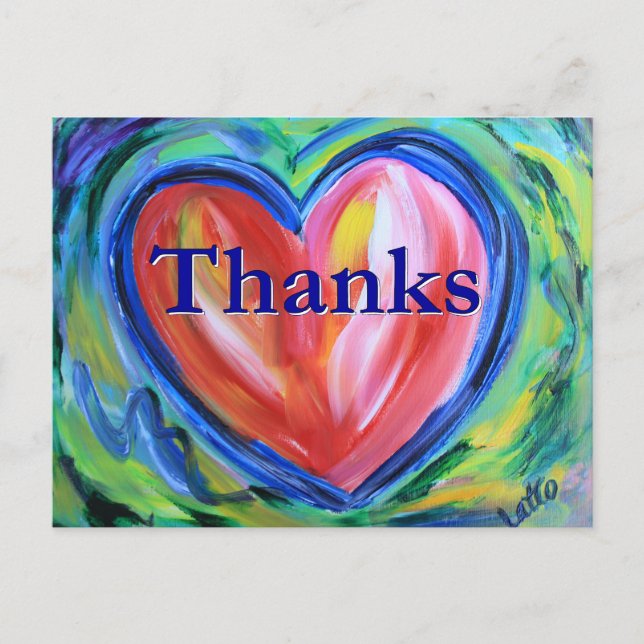 Danke Heart Art Postcard Postkarte (Vorderseite)
