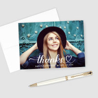 Danke Heart Script Custom Abschluss Foto