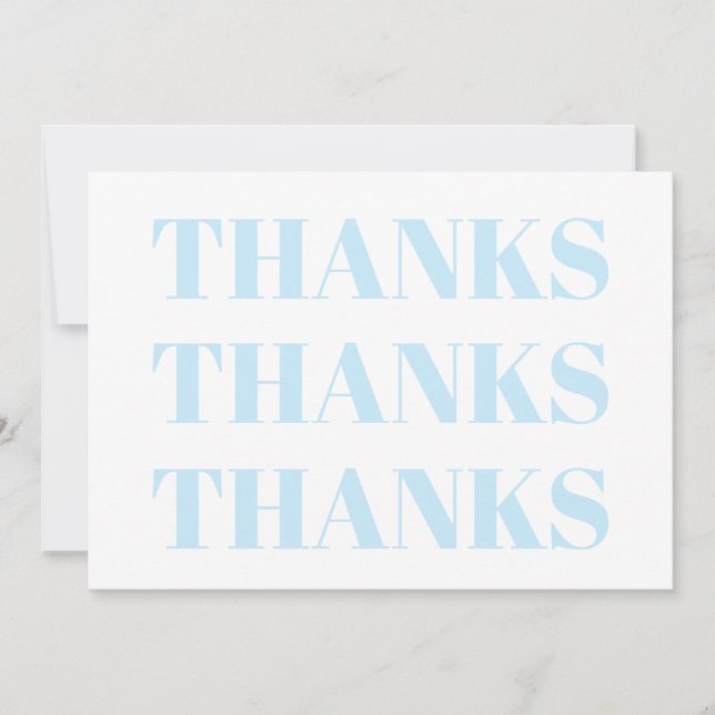 Danke, hellblau, moderne Karte (Vorderseite)