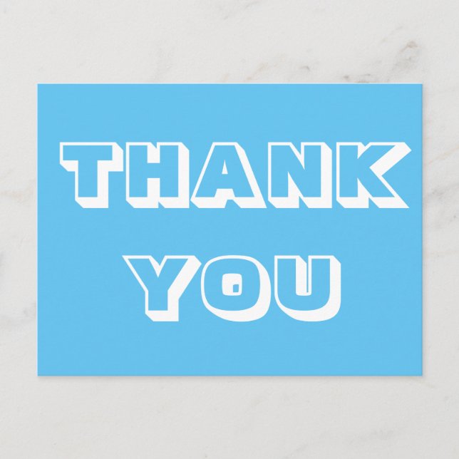 Danke, hellblau weiß postkarte (Vorderseite)