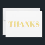 Danke, hellgoldfarbene, moderne Karte<br><div class="desc">Vielen Dank, hellgoldfarbene moderne Note Card. Elegantes, modernes Design.</div>