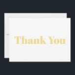 Danke, hellgoldfarbene moderne Notizkarte<br><div class="desc">Vielen Dank, hellgoldfarbene moderne elegante Notizkarte. Elegantes, modernes Design.</div>